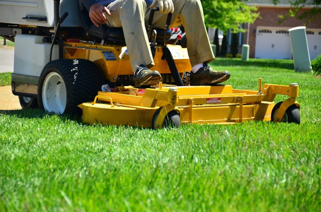 mowing your yard